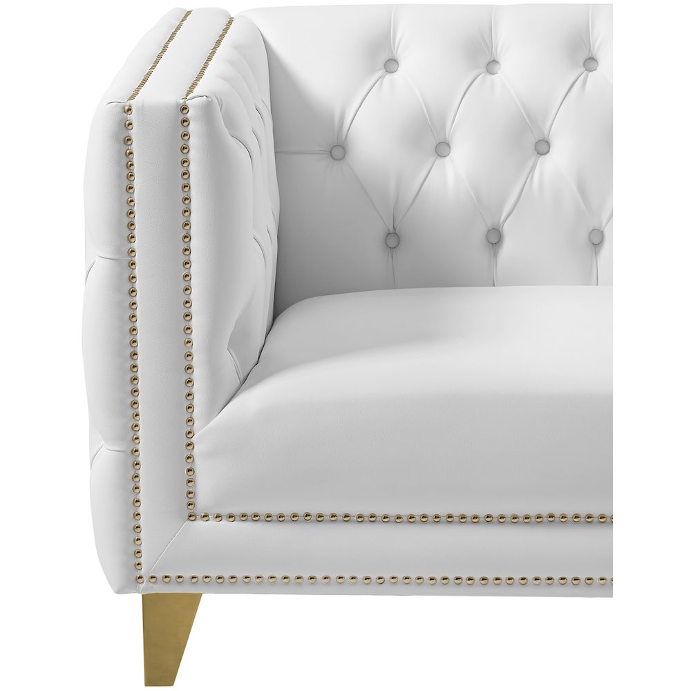 Michelle White Vegan Leather Chair. Picture 7