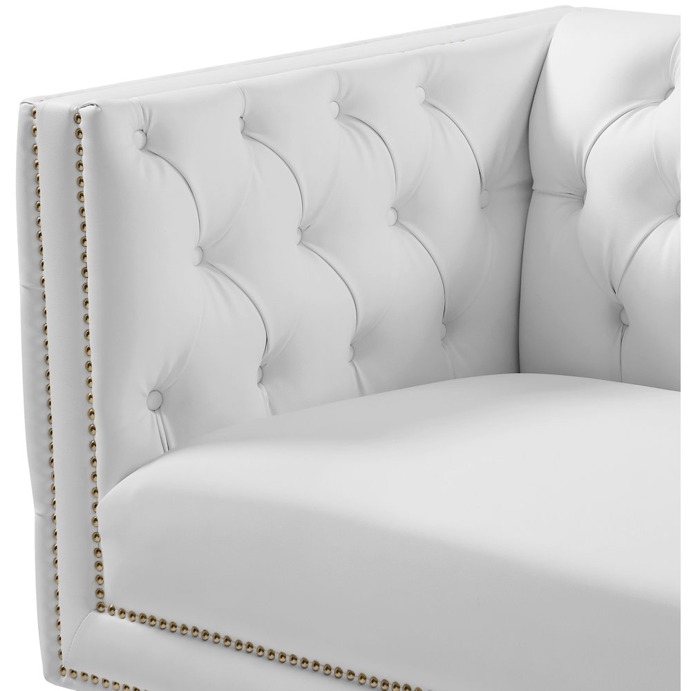 Michelle White Vegan Leather Chair. Picture 8