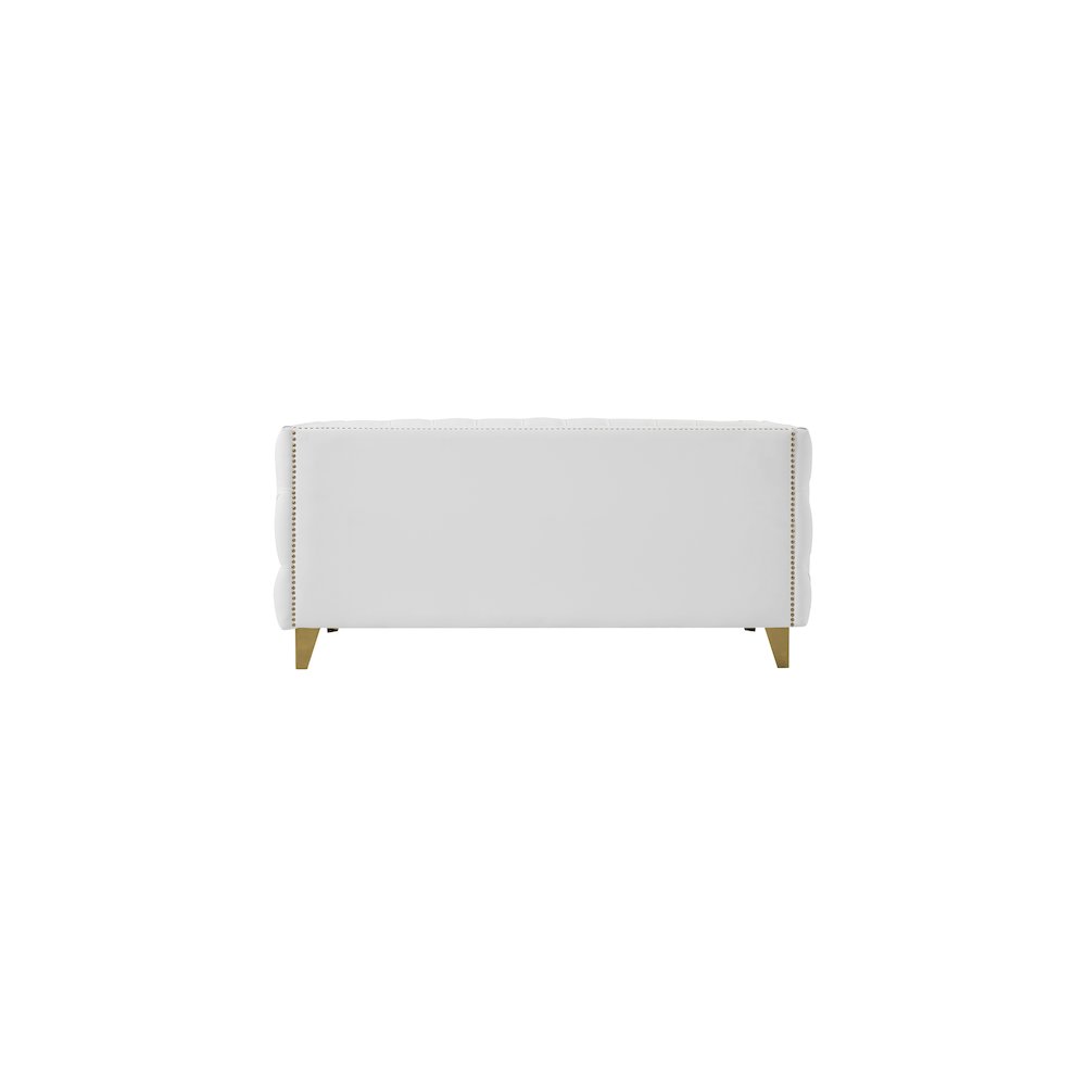 Michelle White Vegan Leather Loveseat. Picture 2