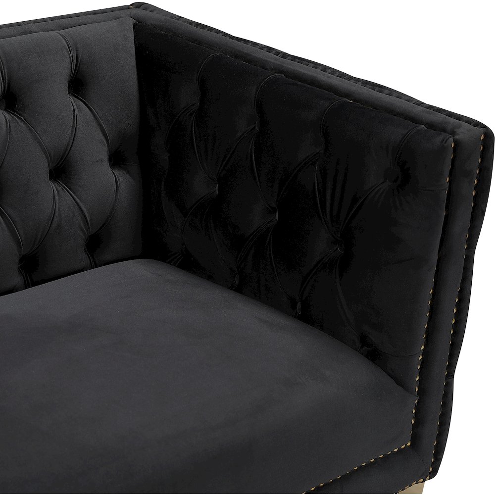 Michelle Black Velvet Chair. Picture 5