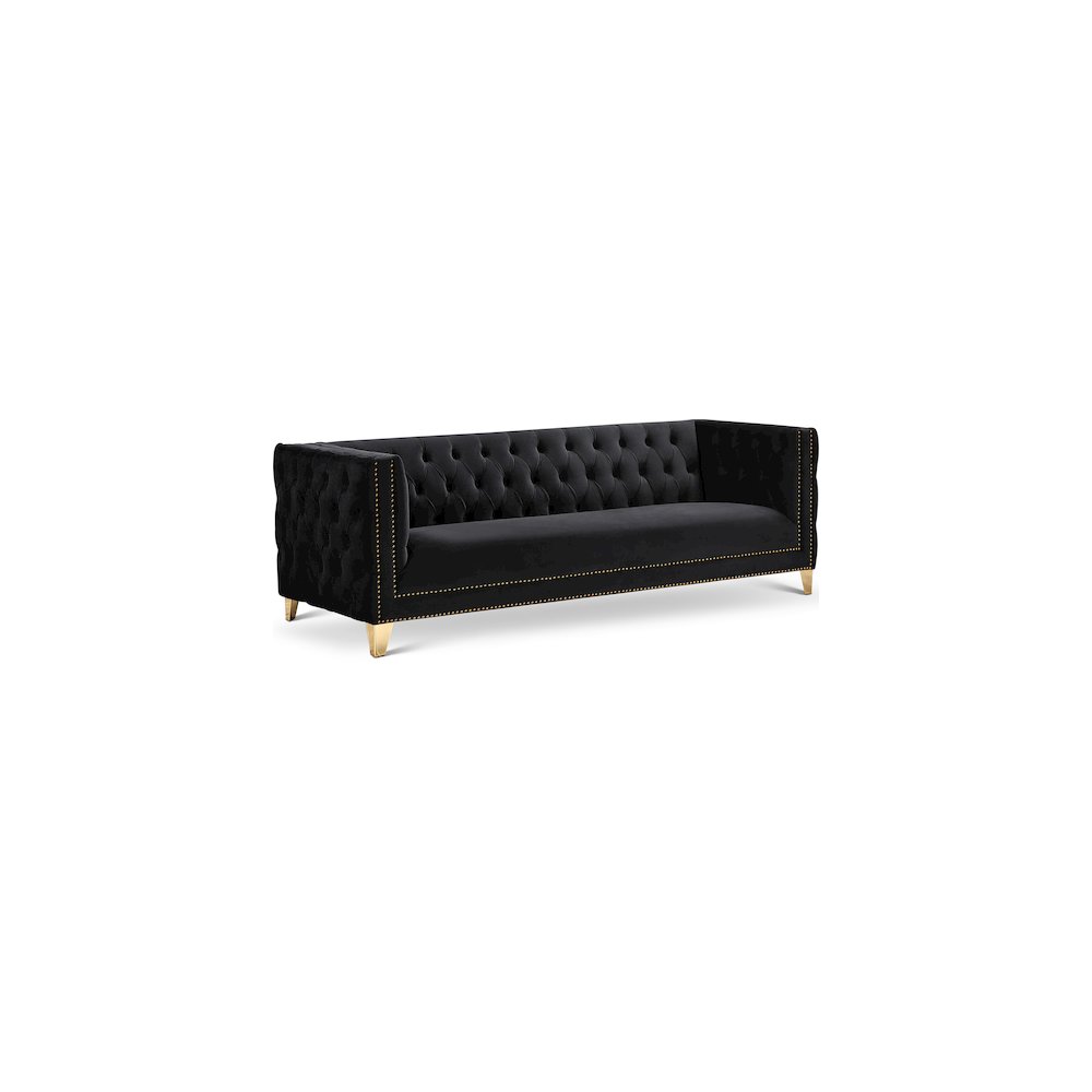 Michelle Black Velvet Sofa. Picture 1