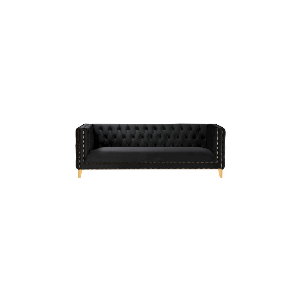 Michelle Black Velvet Sofa. Picture 2
