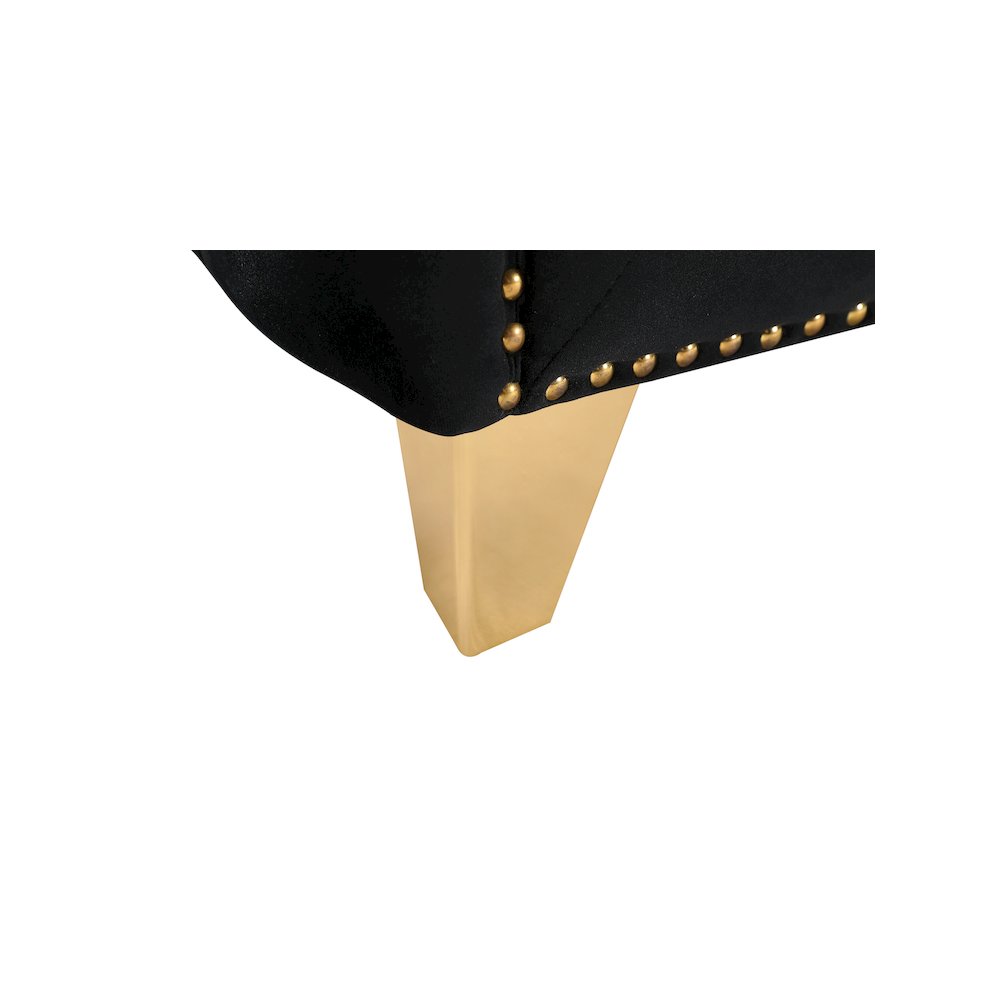 Michelle Black Velvet Sofa. Picture 4