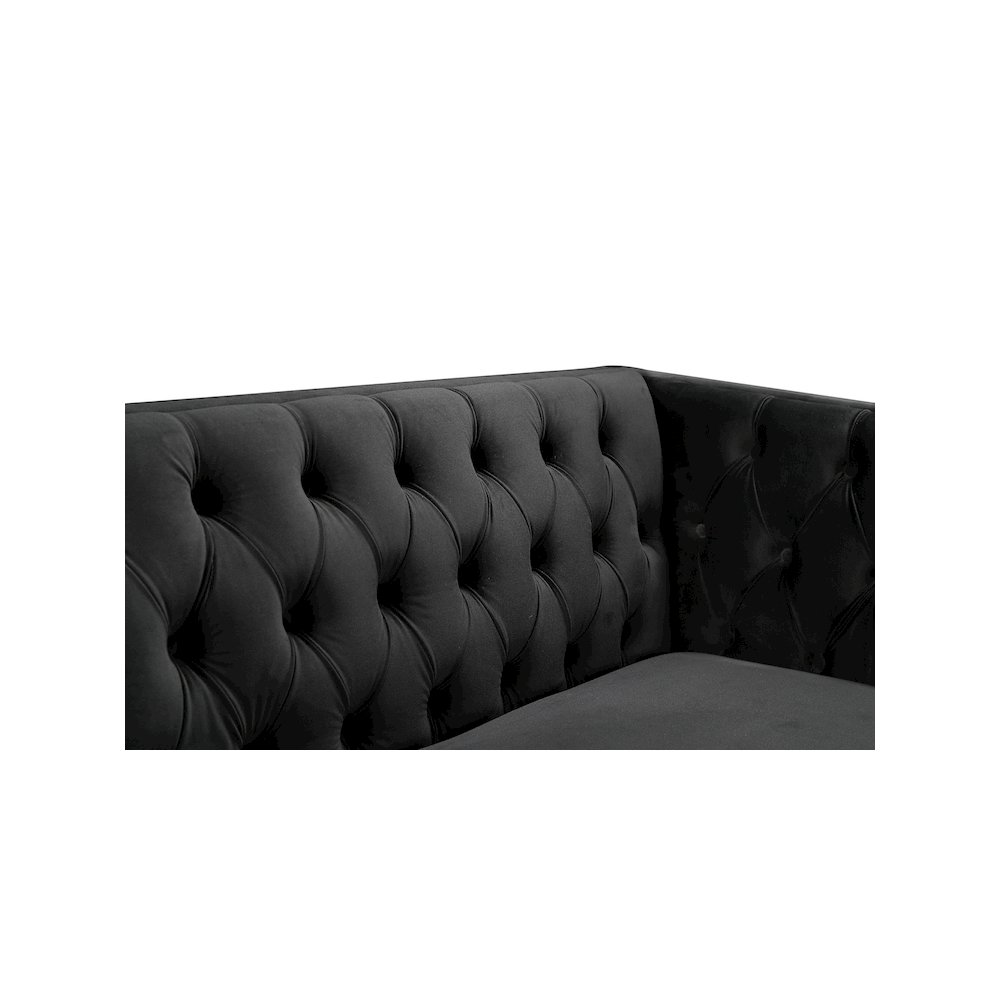 Michelle Black Velvet Sofa. Picture 6