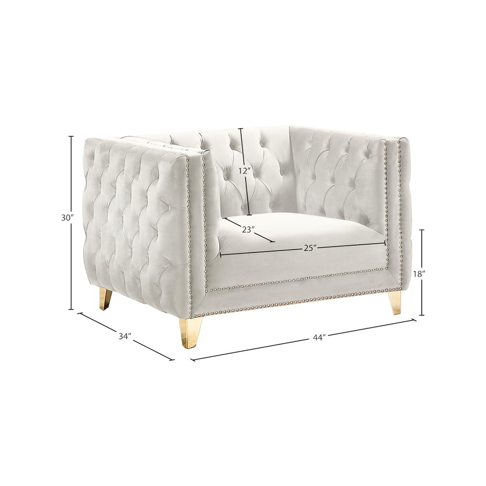 Michelle Cream Velvet Chair. Picture 8