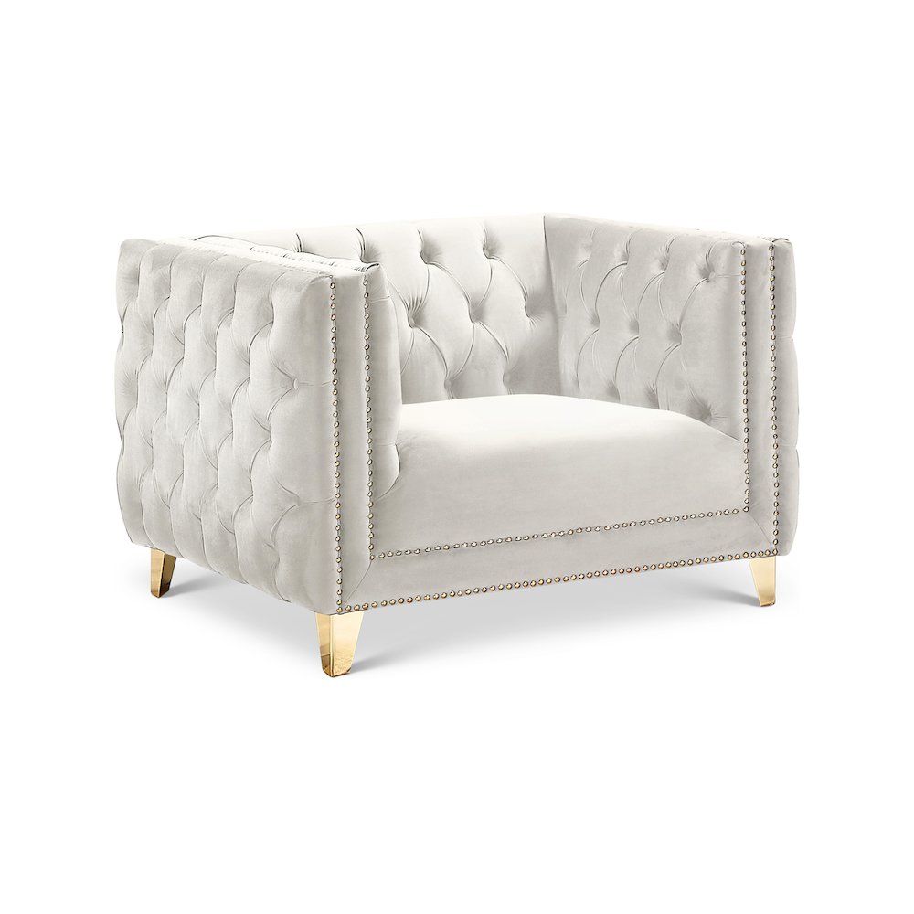 Michelle Cream Velvet Chair. Picture 1