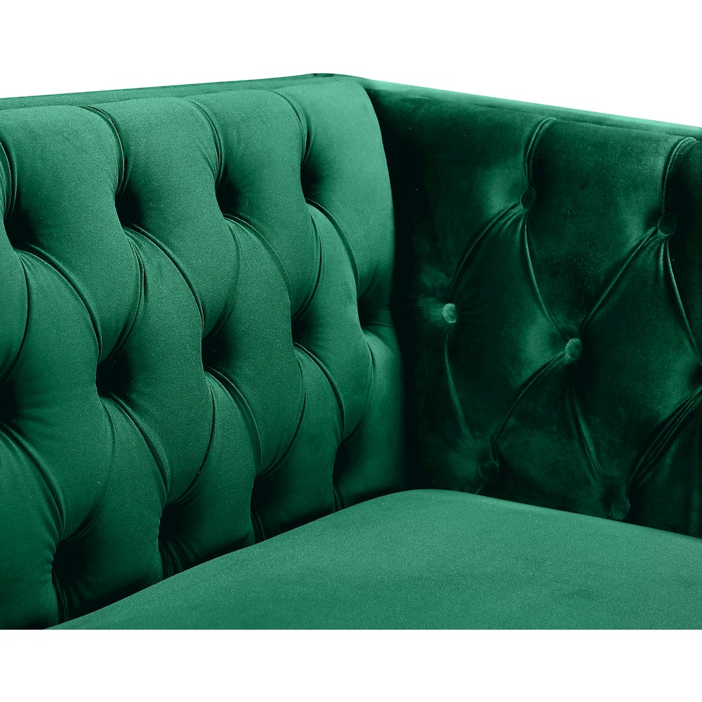Michelle Green Velvet Chair. Picture 6