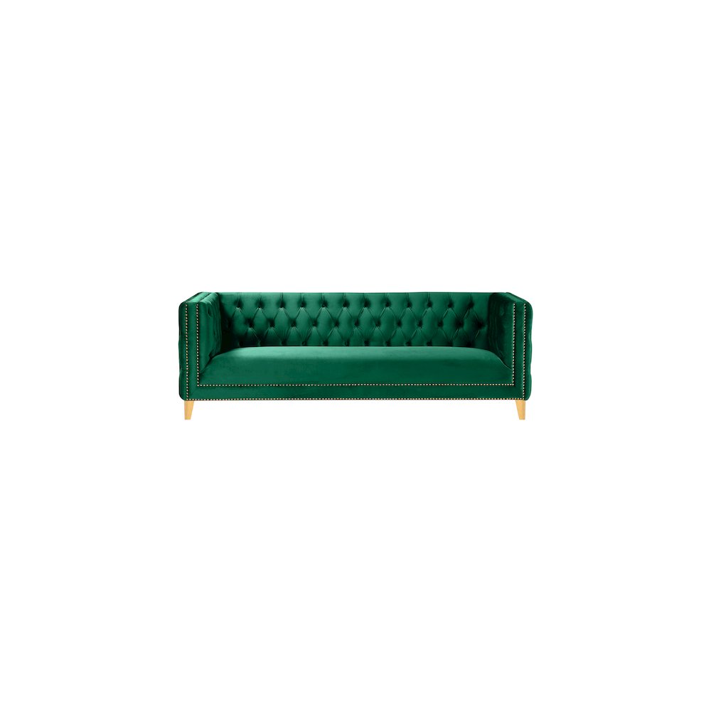 Michelle Green Velvet Sofa. Picture 2