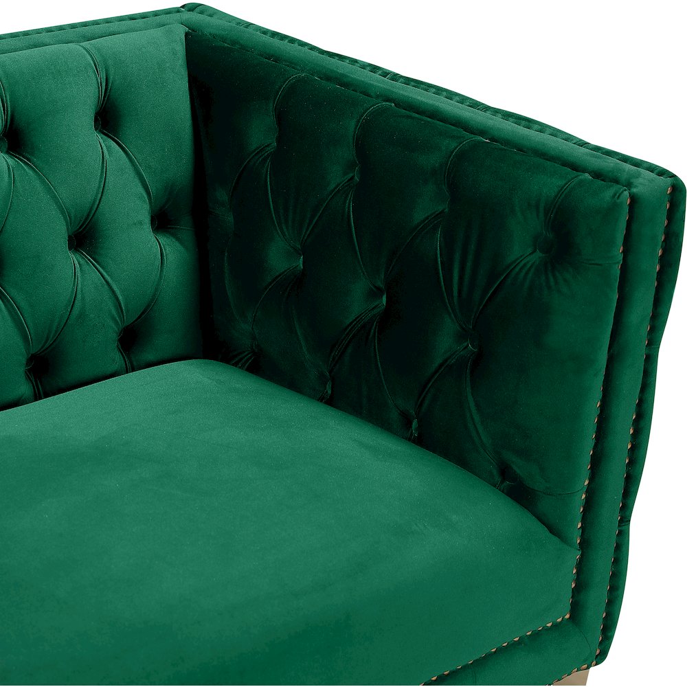 Michelle Green Velvet Sofa. Picture 5