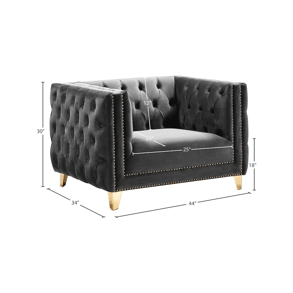 Michelle Grey Velvet Chair. Picture 9