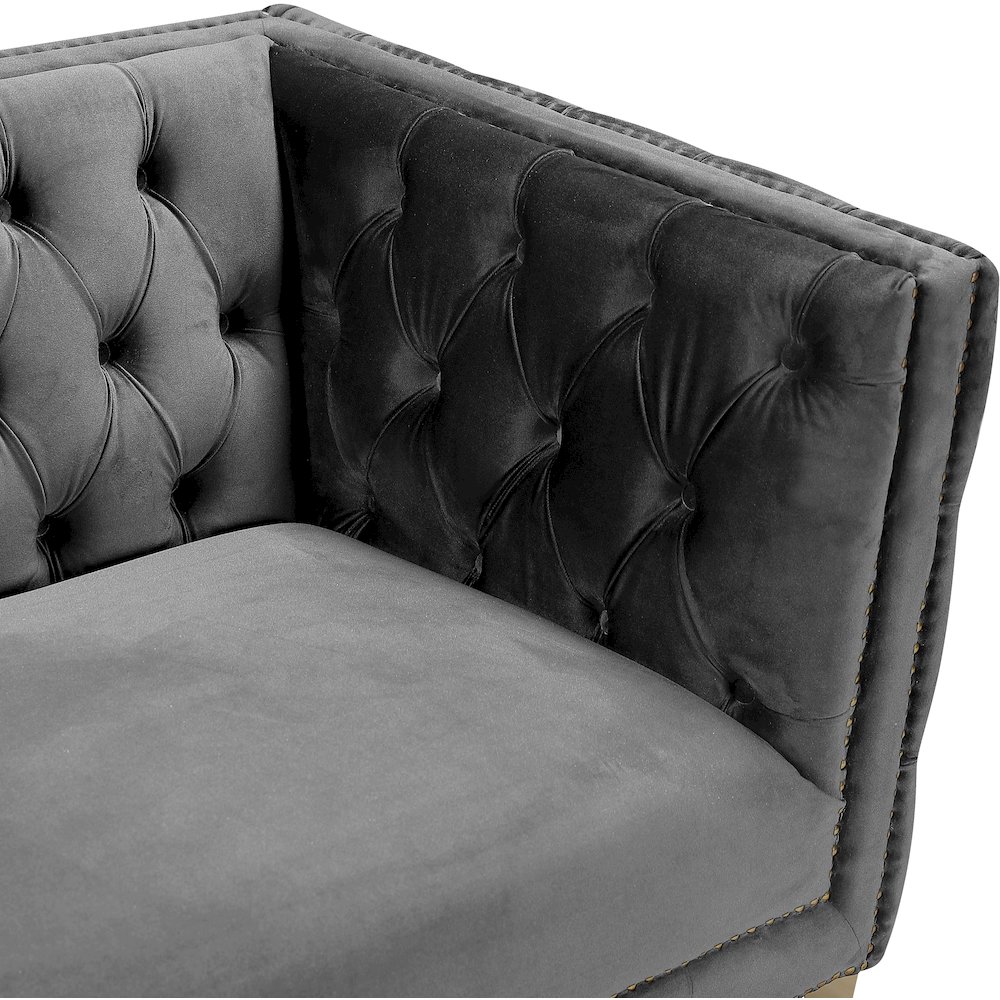 Michelle Grey Velvet Chair. Picture 5