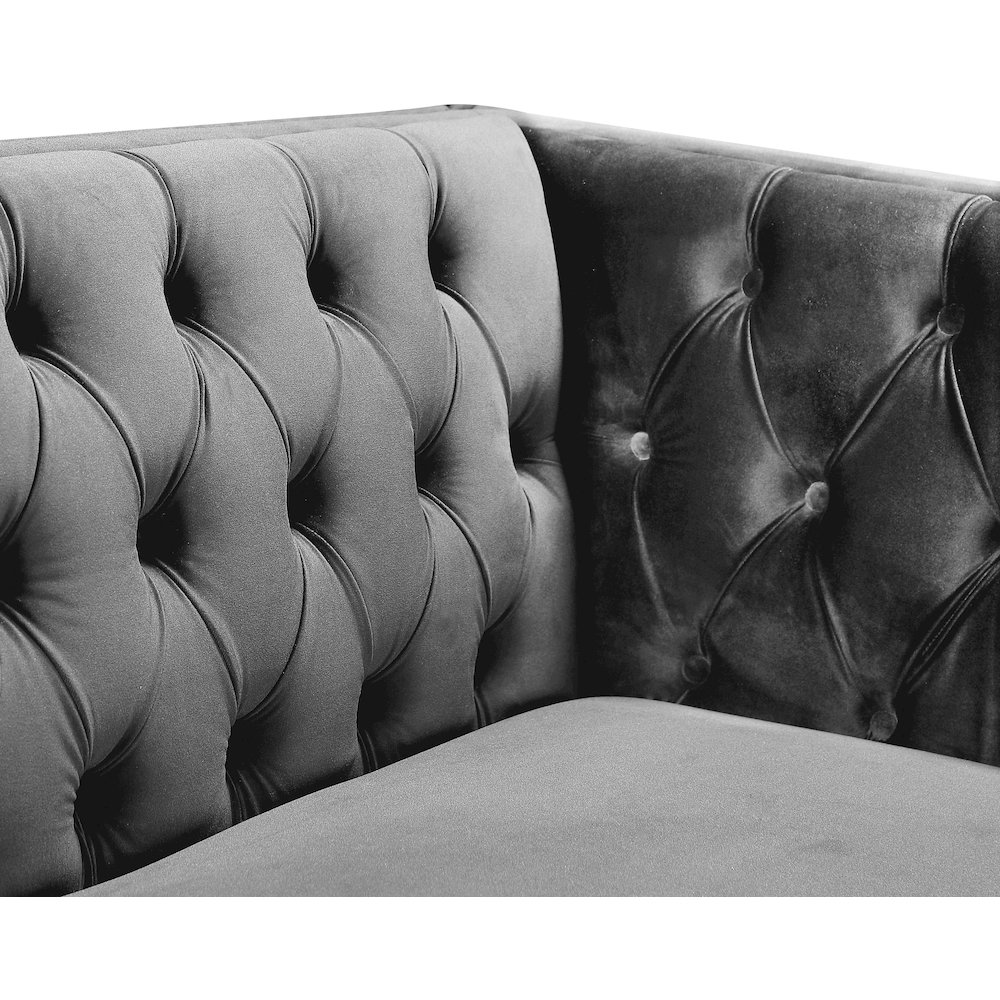 Michelle Grey Velvet Chair. Picture 6