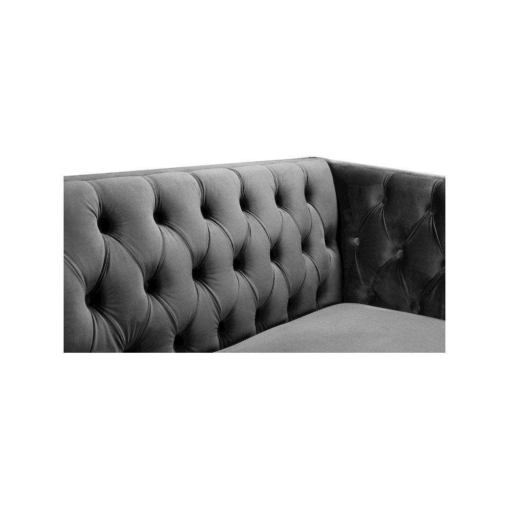 Michelle Grey Velvet Loveseat. Picture 6