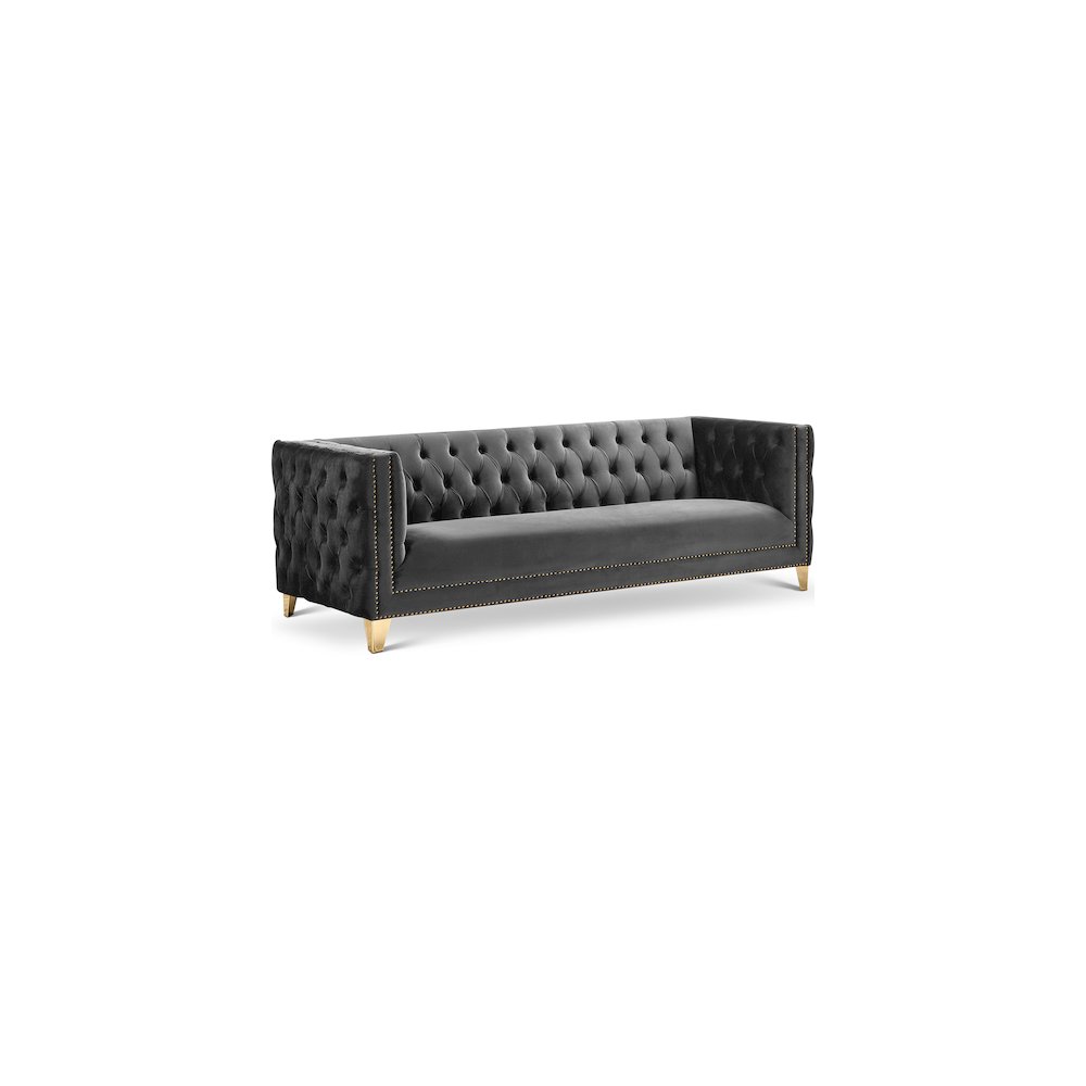 Michelle Grey Velvet Sofa. Picture 1