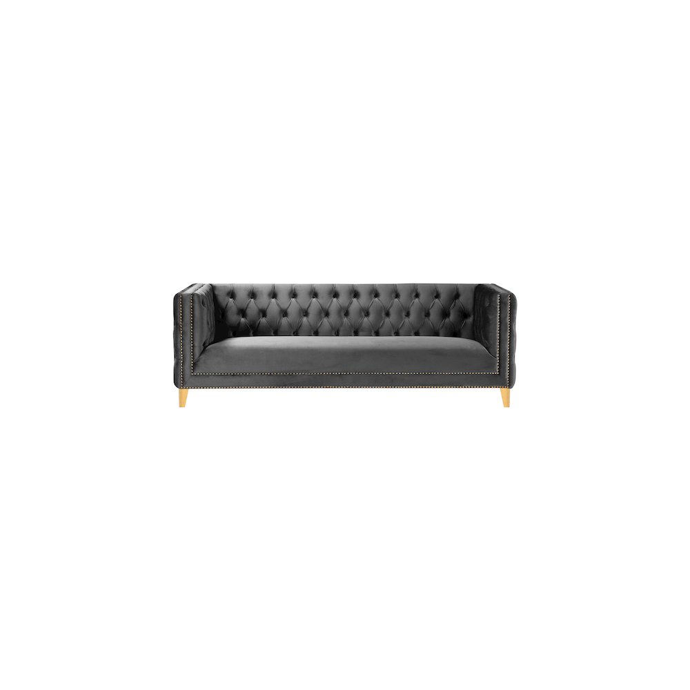 Michelle Grey Velvet Sofa. Picture 2