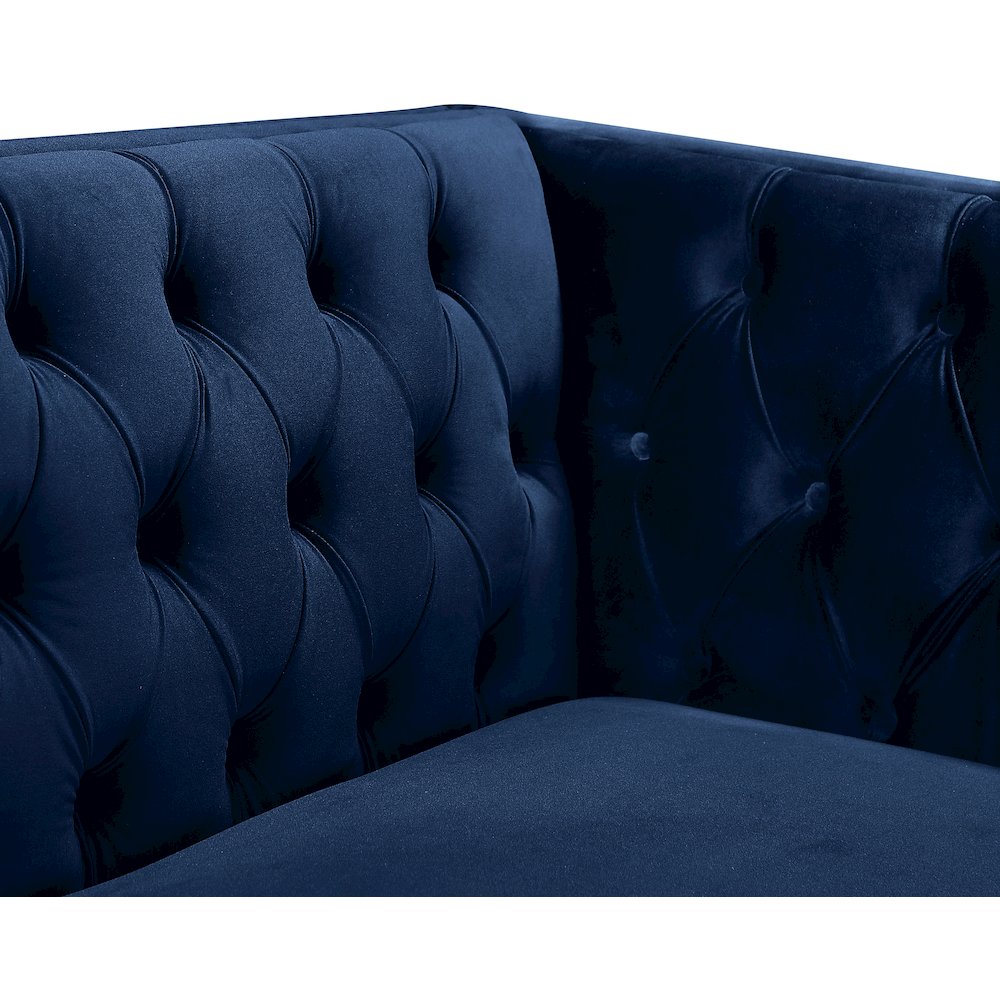 Michelle Navy Velvet Chair. Picture 6