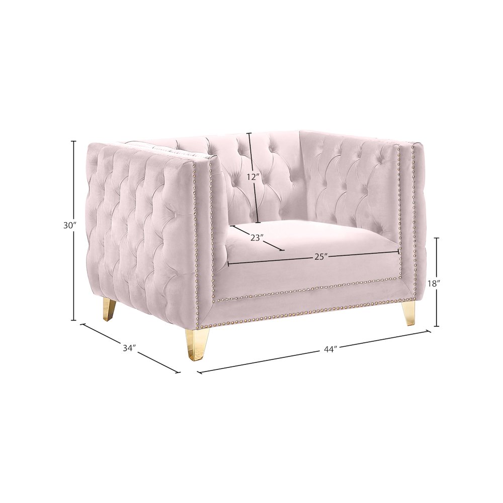 Michelle Pink Velvet Chair. Picture 9