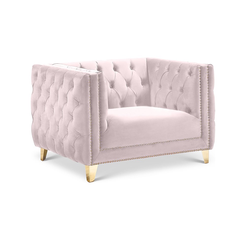 Michelle Pink Velvet Chair. Picture 1