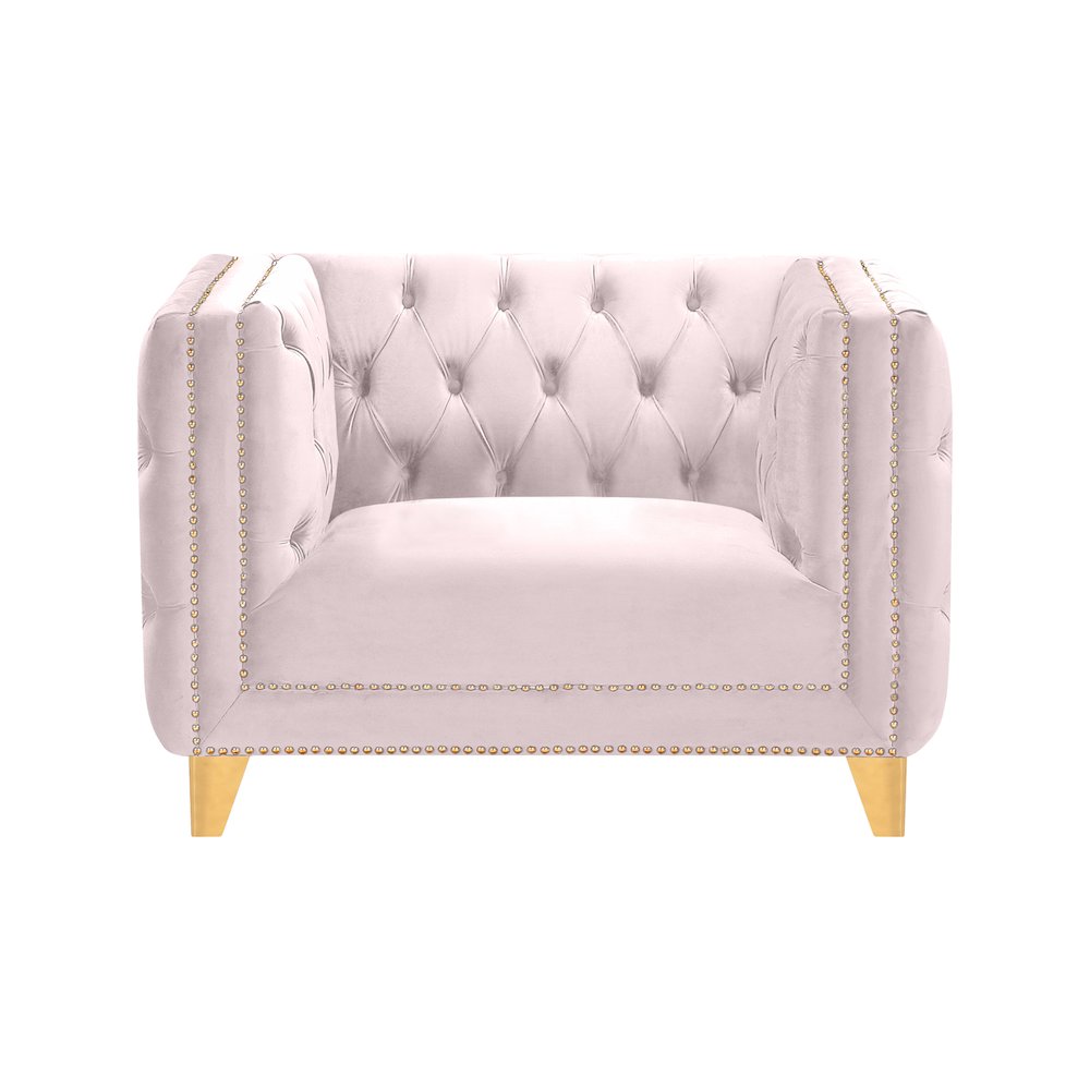 Michelle Pink Velvet Chair. Picture 2