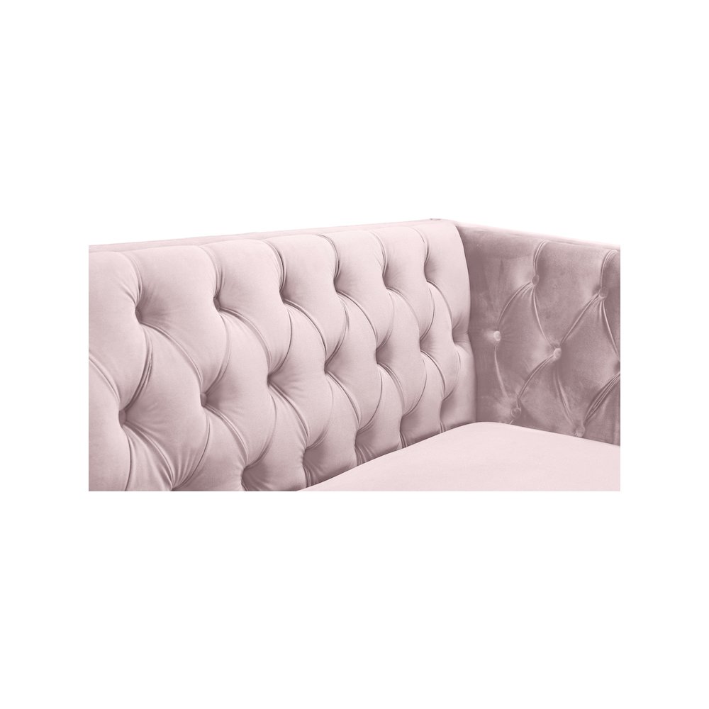 Michelle Pink Velvet Loveseat. Picture 6