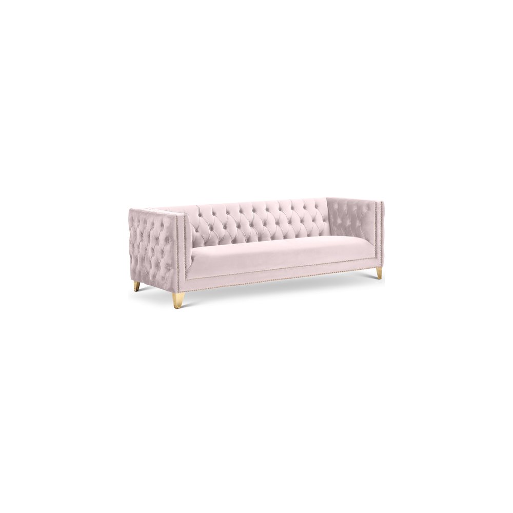 Michelle Pink Velvet Sofa. Picture 1