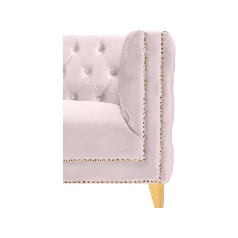 Michelle Pink Velvet Sofa. Picture 3