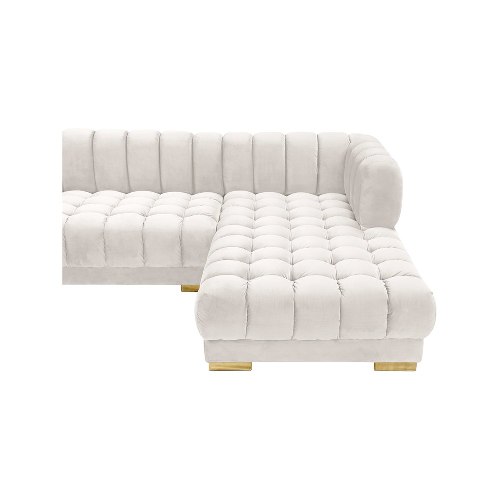 Gwen Cream Velvet 3pc. Sectional. Picture 10