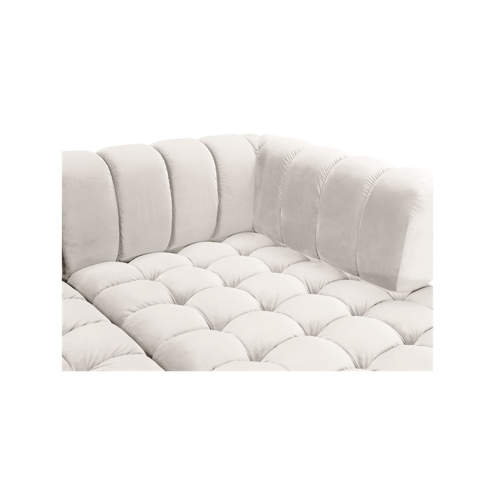 Gwen Cream Velvet 3pc. Sectional. Picture 11