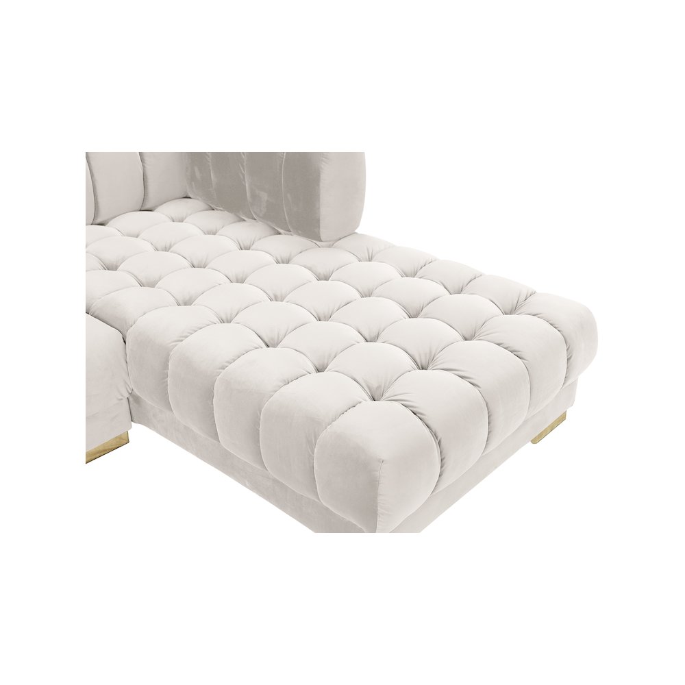 Gwen Cream Velvet 3pc. Sectional. Picture 13