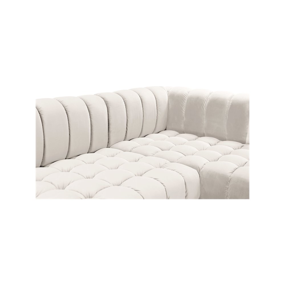 Gwen Cream Velvet 3pc. Sectional. Picture 14