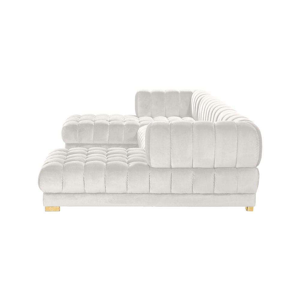 Gwen Cream Velvet 3pc. Sectional. Picture 8