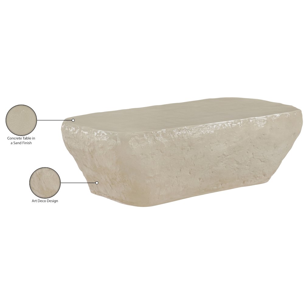 Rockford Beige Concrete Indoor/Outdoor Coffee Table. Picture 9