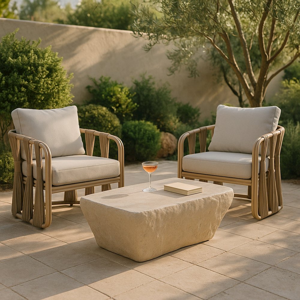 Rockford Beige Concrete Indoor/Outdoor Coffee Table. Picture 10