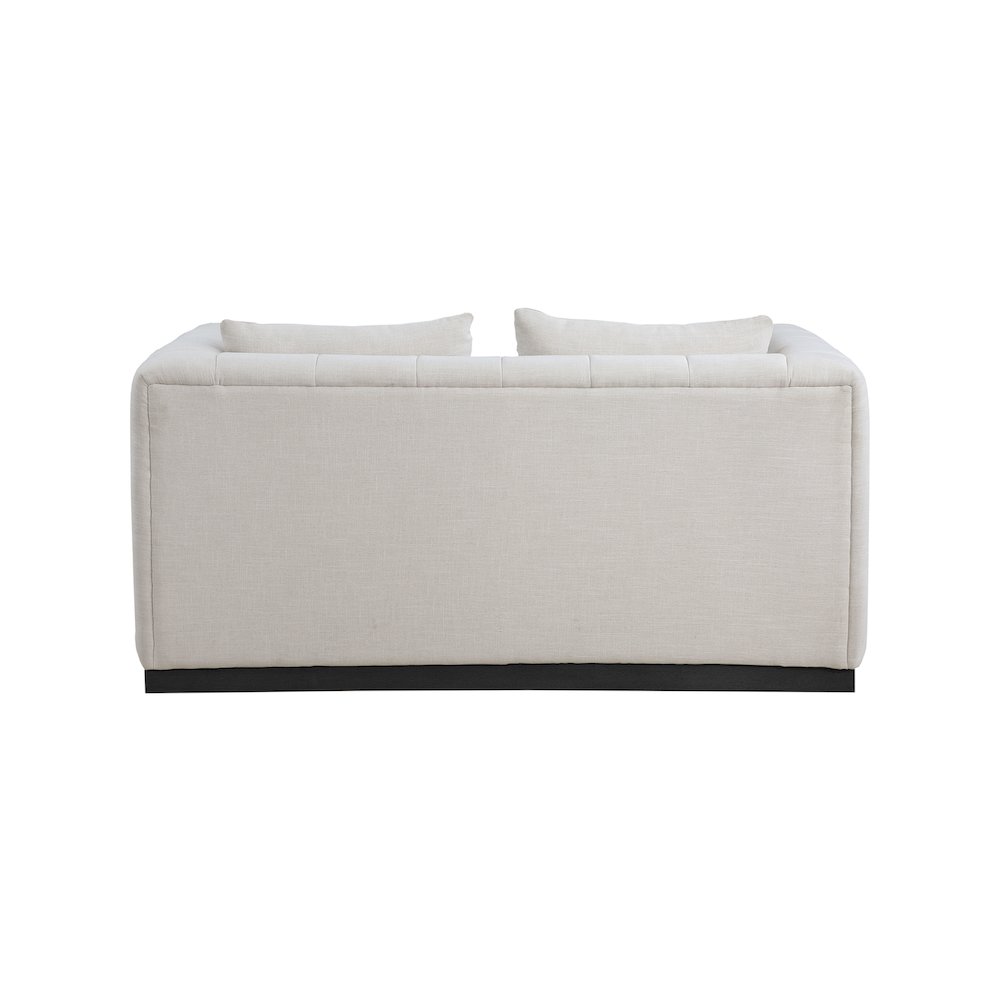 Lucia Beige Linen Textured Fabric Loveseat. Picture 2