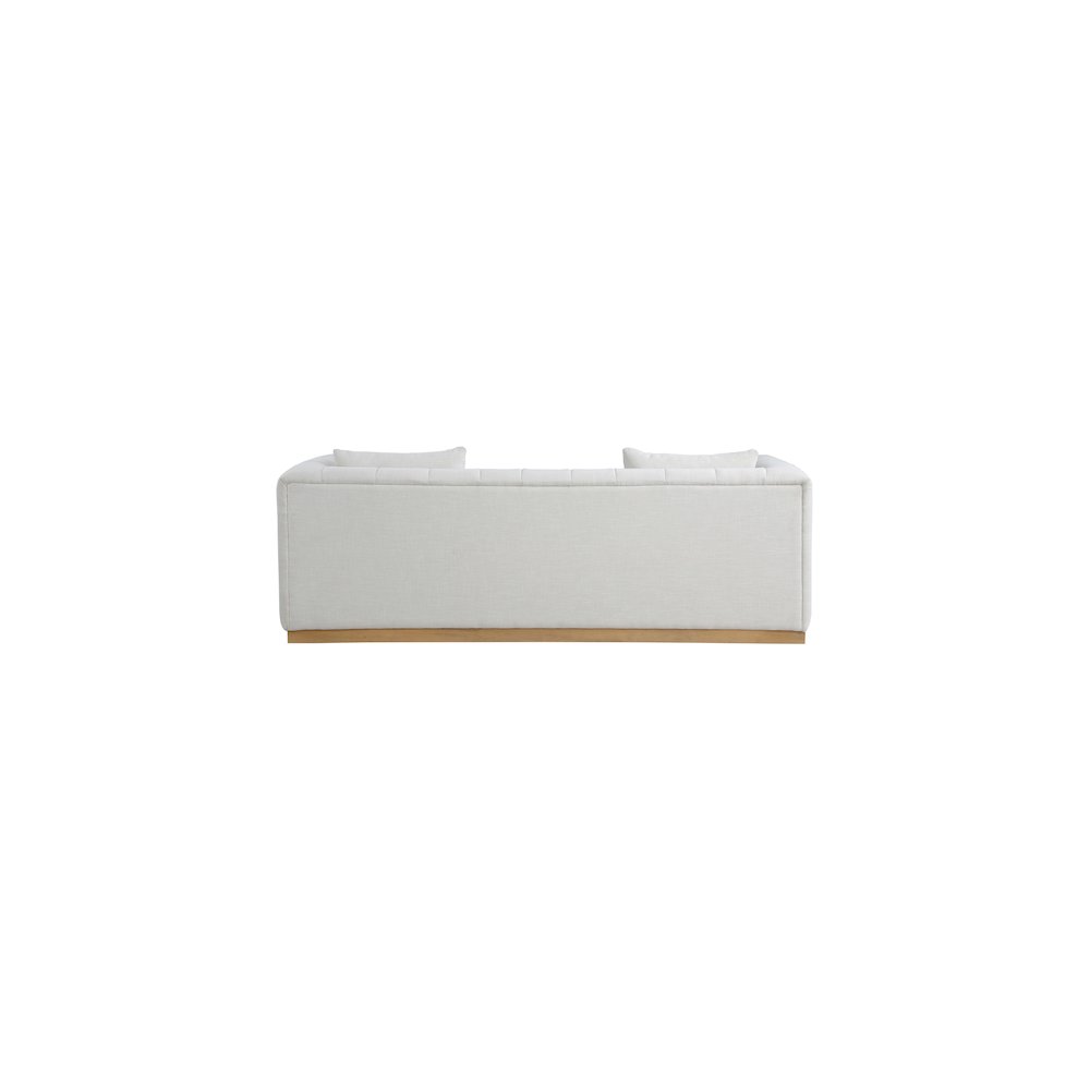 Lucia Cream Linen Textured Fabric Sofa. Picture 2