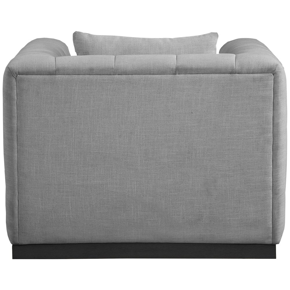 Lucia Grey Linen Textured Fabric Chair. Picture 2