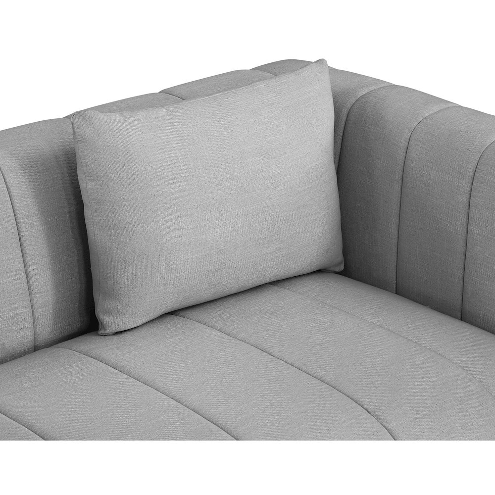 Lucia Grey Linen Textured Fabric Chair. Picture 5