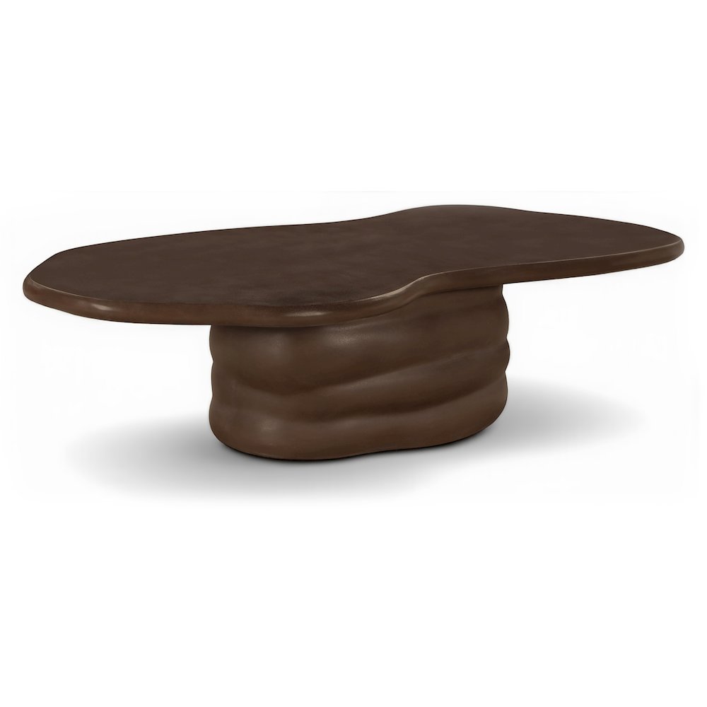 Branna Brown Concrete Indoor/Outdoor Coffee Table. Picture 1