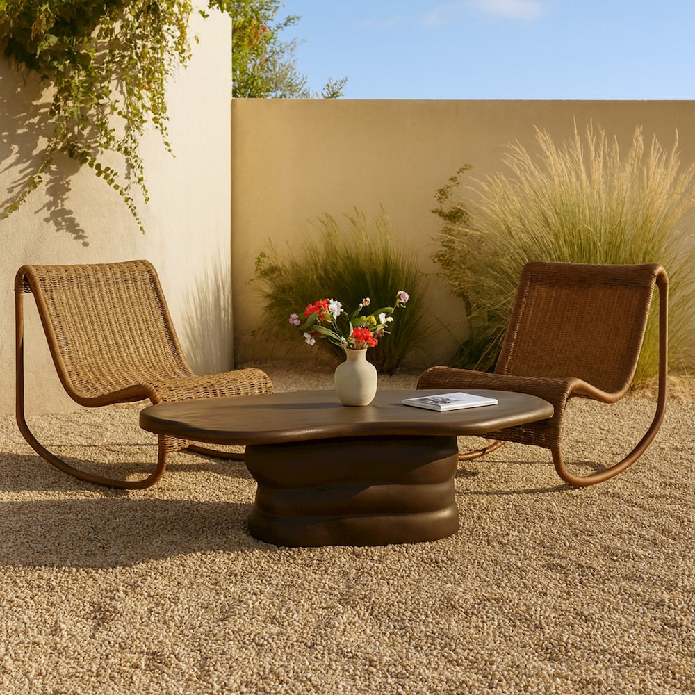 Branna Brown Concrete Indoor/Outdoor Coffee Table. Picture 7
