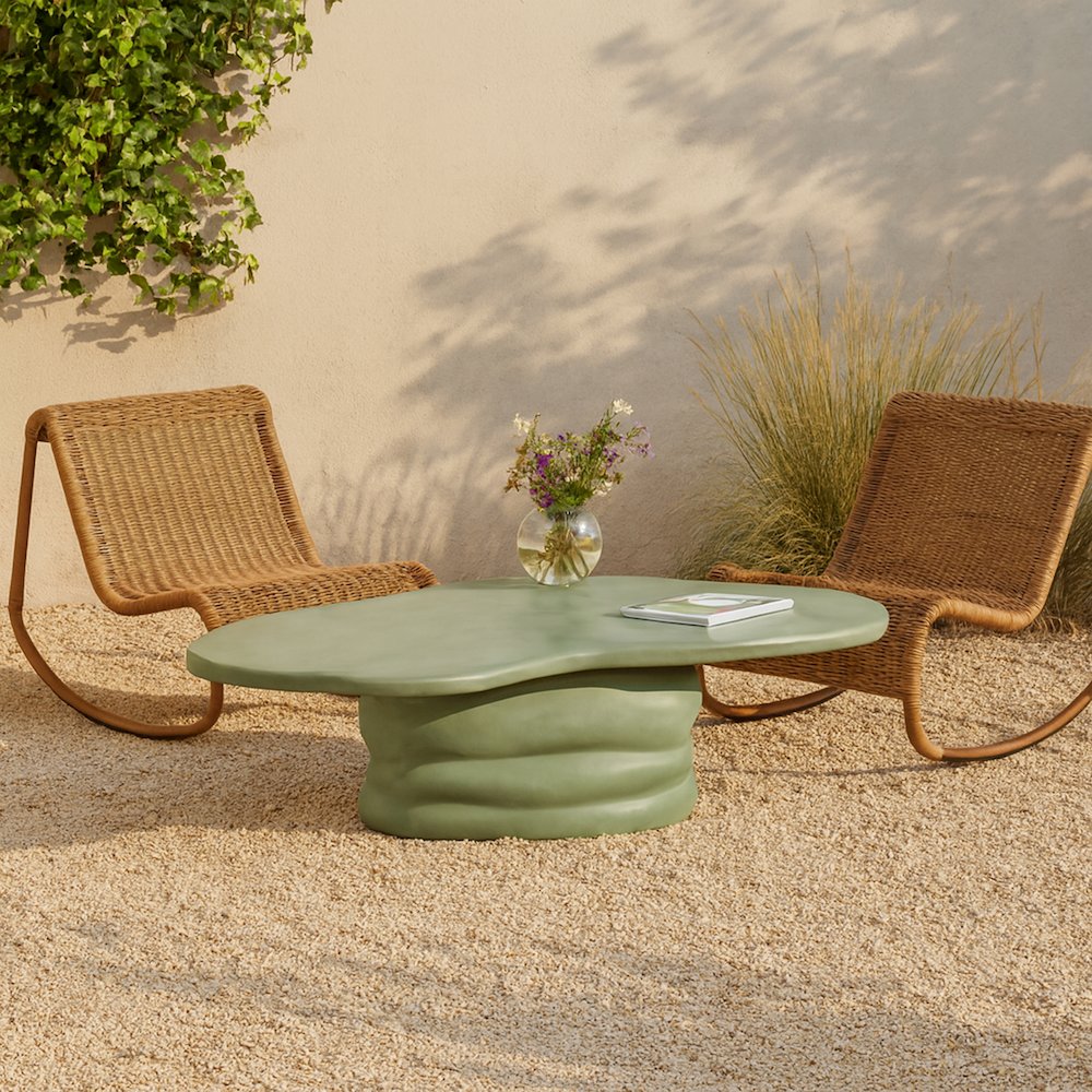 Branna Green Concrete Indoor/Outdoor Coffee Table. Picture 7