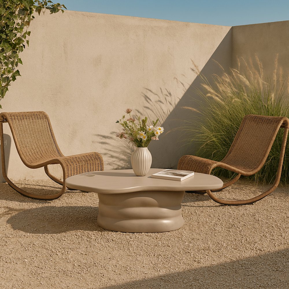 Branna Taupe Concrete Indoor/Outdoor Coffee Table. Picture 7