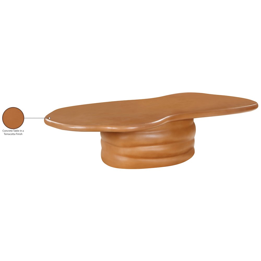 Branna Terracotta Concrete Indoor/Outdoor Coffee Table. Picture 10