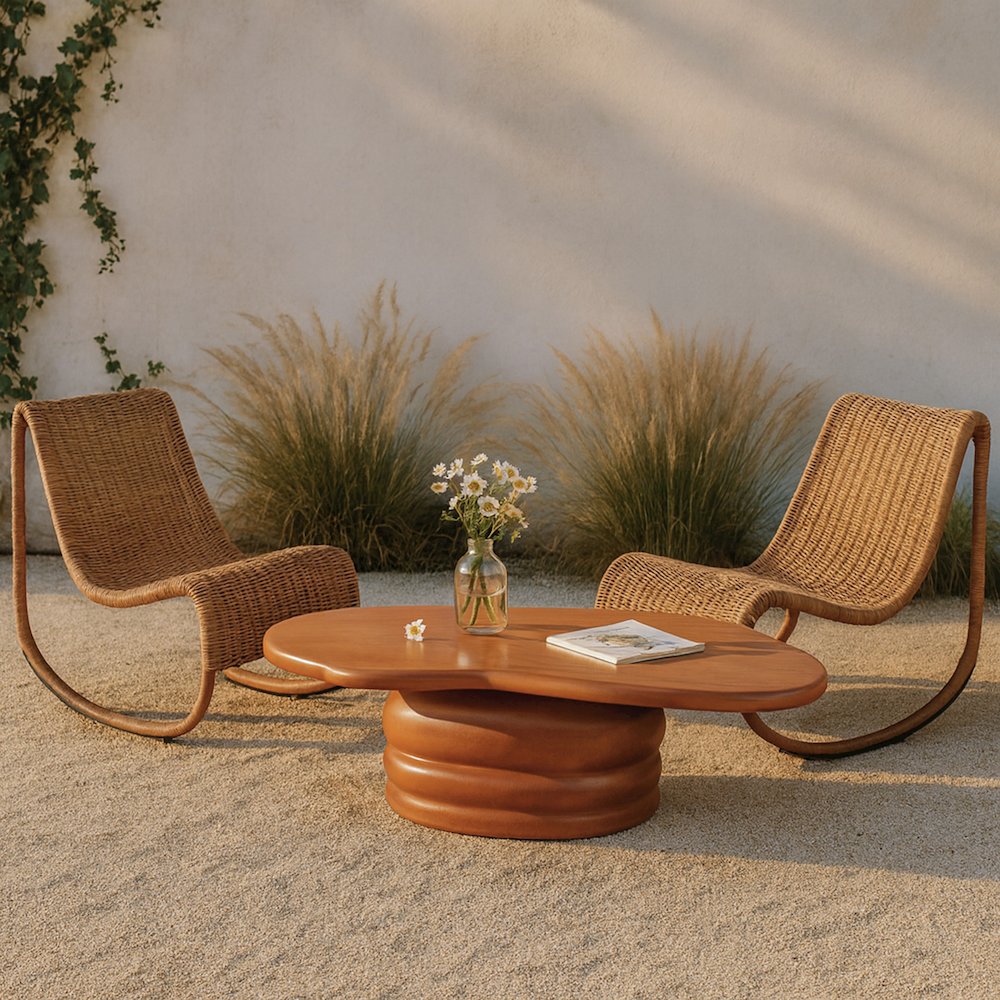 Branna Terracotta Concrete Indoor/Outdoor Coffee Table. Picture 7