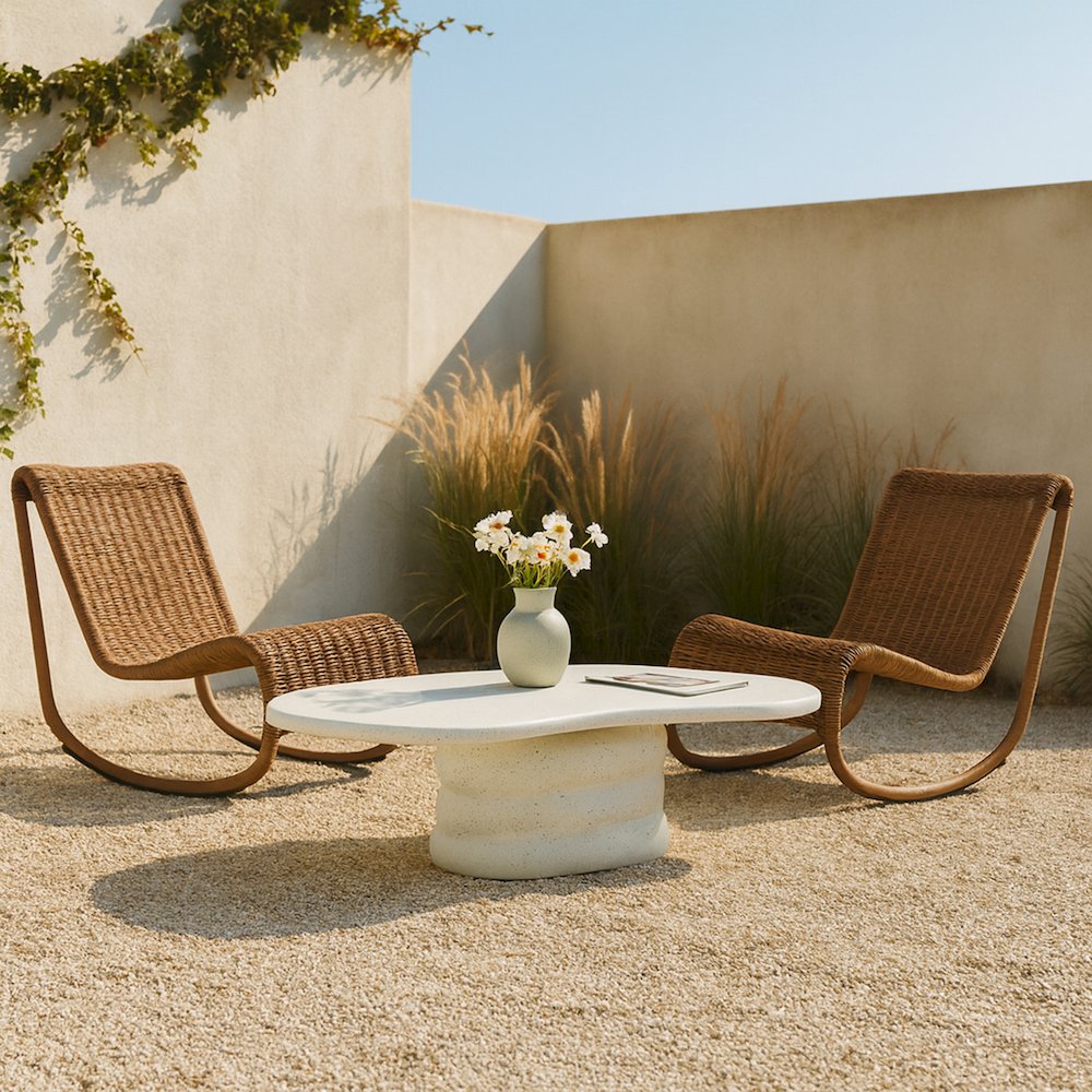Branna Terrazzo Concrete Indoor/Outdoor Coffee Table. Picture 7