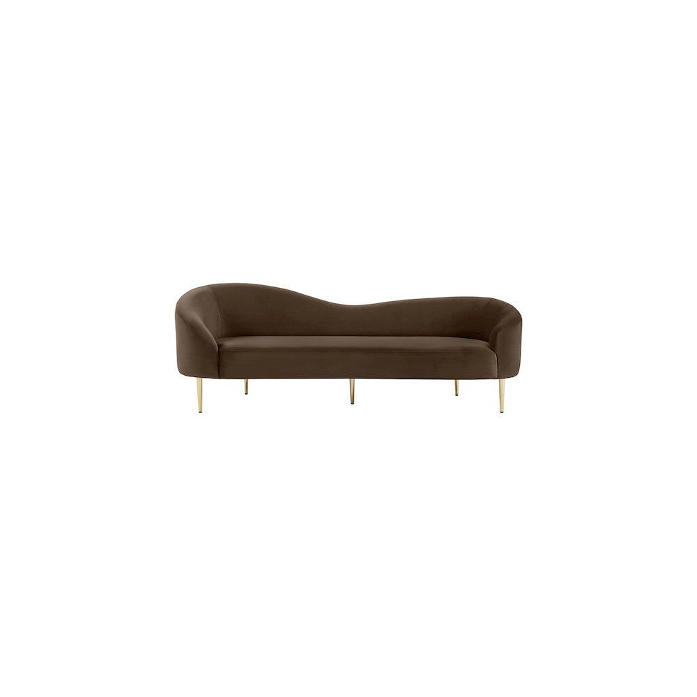 Ritz Brown Velvet Sofa. Picture 2