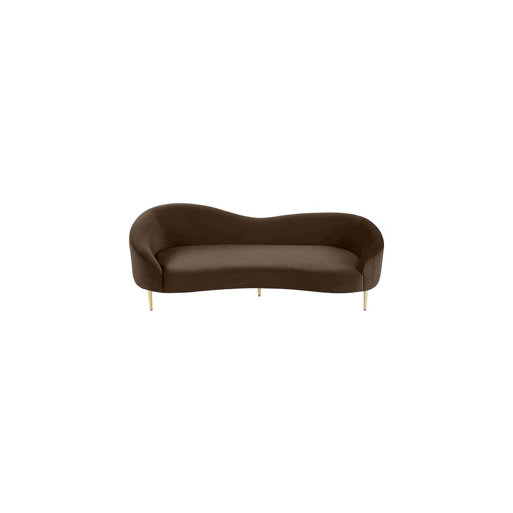 Ritz Brown Velvet Sofa. Picture 3