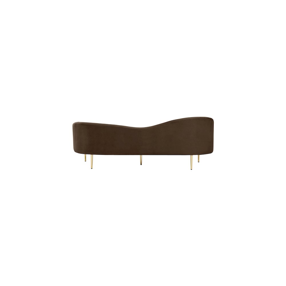 Ritz Brown Velvet Sofa. Picture 4