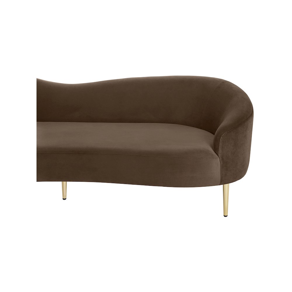 Ritz Brown Velvet Sofa. Picture 7