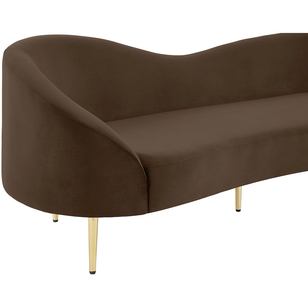 Ritz Brown Velvet Sofa. Picture 8