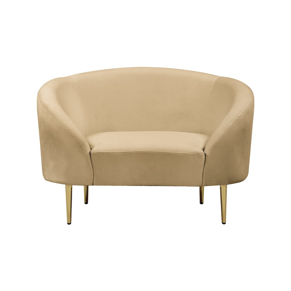 Ritz Camel Velvet Chair. Picture 2